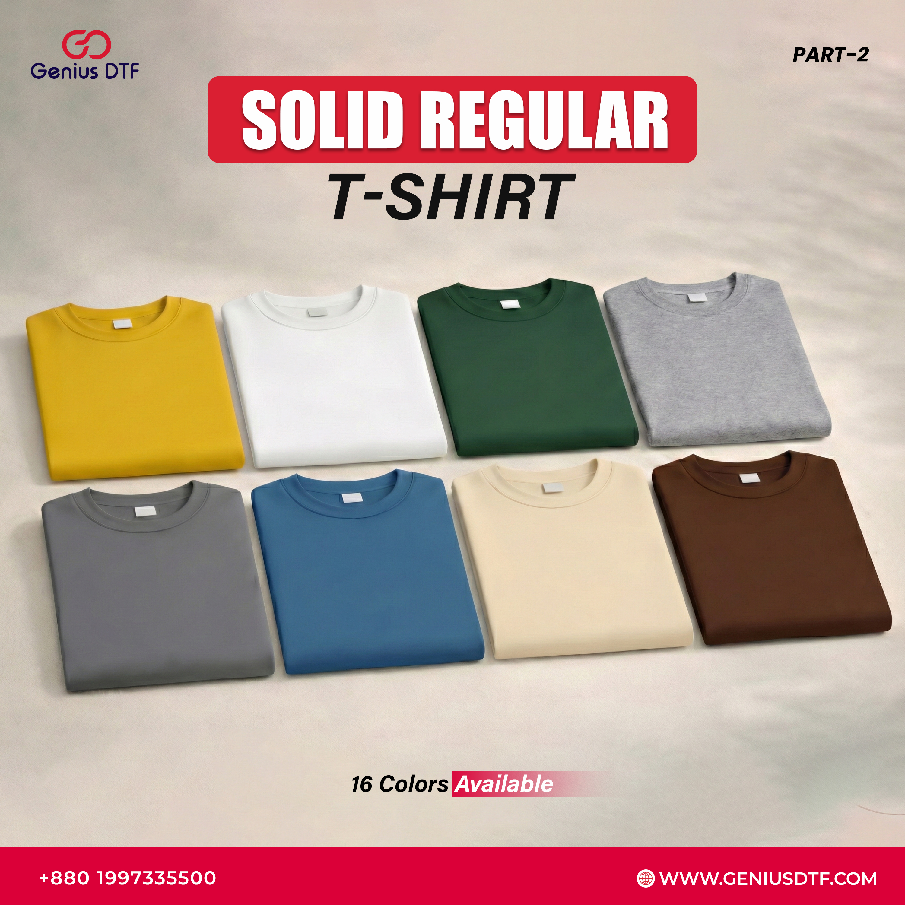 Solid Color Regular Fit Basic T-Shirt - 10 PCS Bundle - Image 2